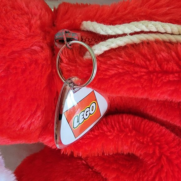 Vintage Red Storage Lego Duplo Red Rabbit Bunny Plush Animal + Train blocks 1984 - Picture 5 of 8